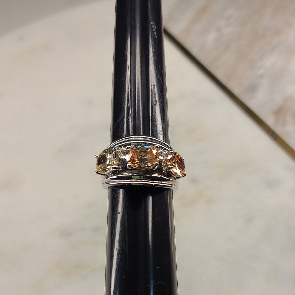 Elegant Silver and Gold-Toned Women's Ring